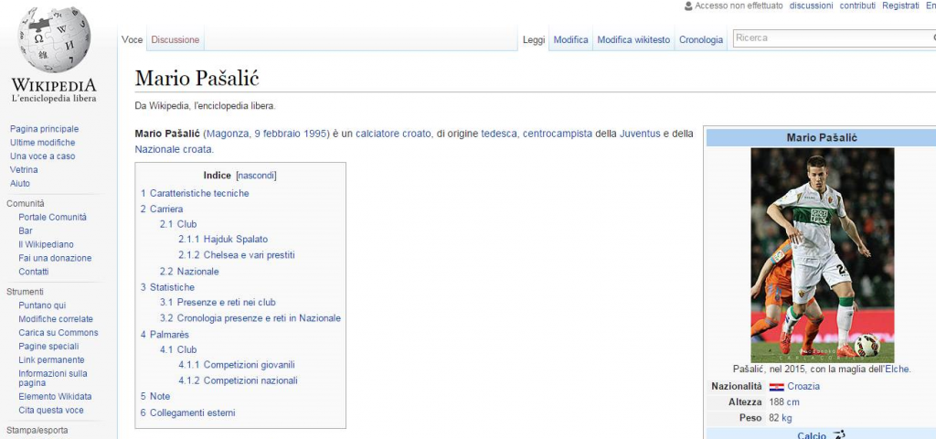 Mario Pasalic, voce Wikipedia