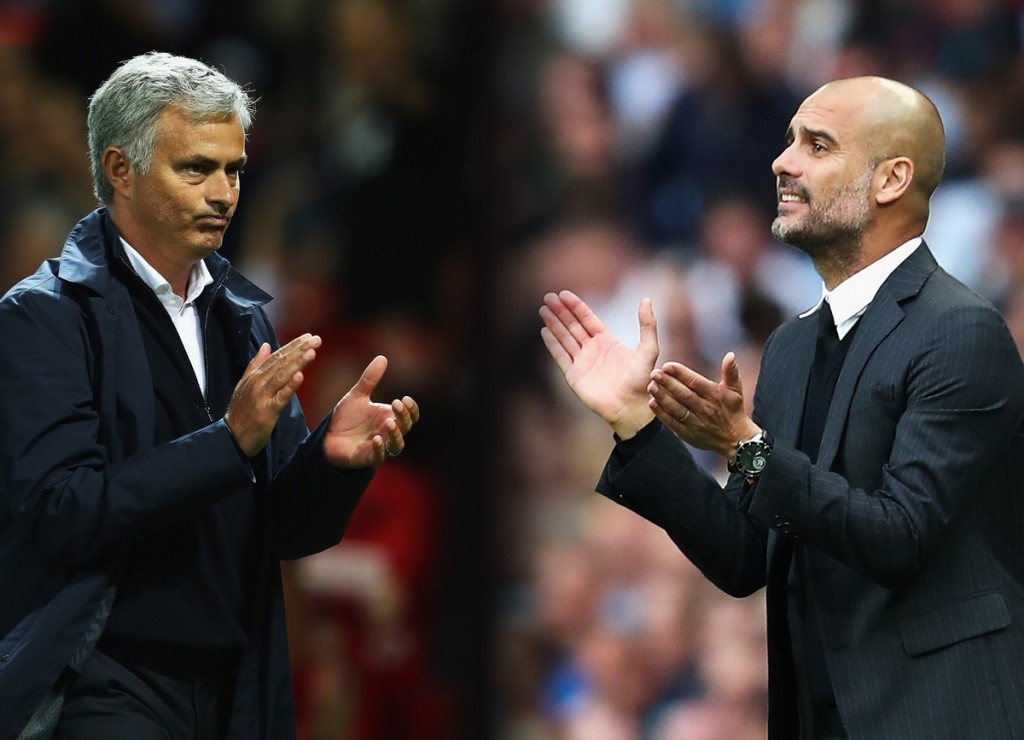 José Mourinho Pep Guardiola Manchester United vs Manchester City