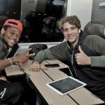 Locatelli e Luiz Adriano in treno