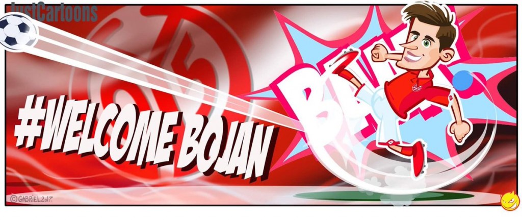 Il benvenuto del Mainz a Bojan, foto Twitter Mainz