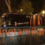 Il pullman del Milan fuori lo Stadio Olimpico, foto Pianetamilan.it