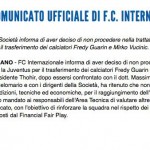 Gennaio 2014, salta lo scambio Guarin-Vucinic, foto @Inter