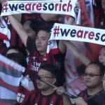 I tifosi cinesi del Milan lanciano l'hashtag #wearesorich (creidts: PremiumSport).