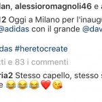 Il commento di Calabria al post di Conti, foto Instagram Conti