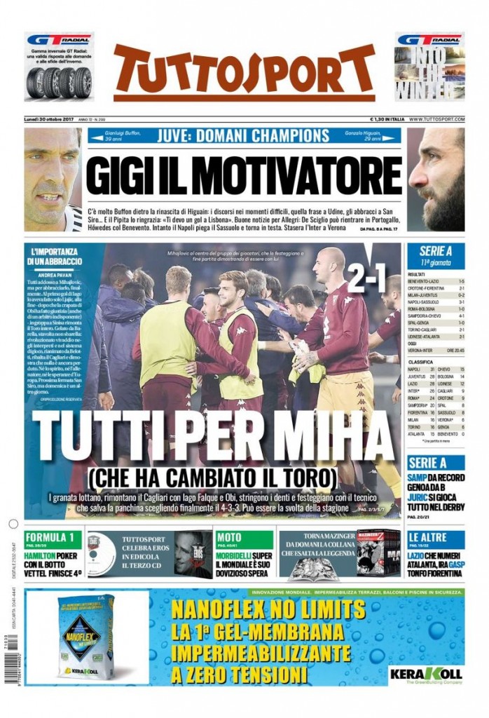 tuttosport 30 ottobre 2017