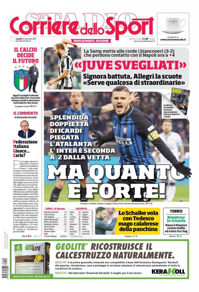 Corriere dello Sport 20 novembre 2017
