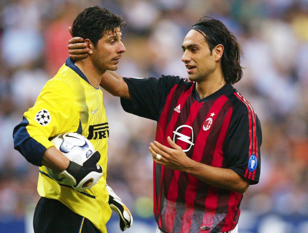 Alessandro Nesta e Francesco Toldo, giocatori di Milan e Inter