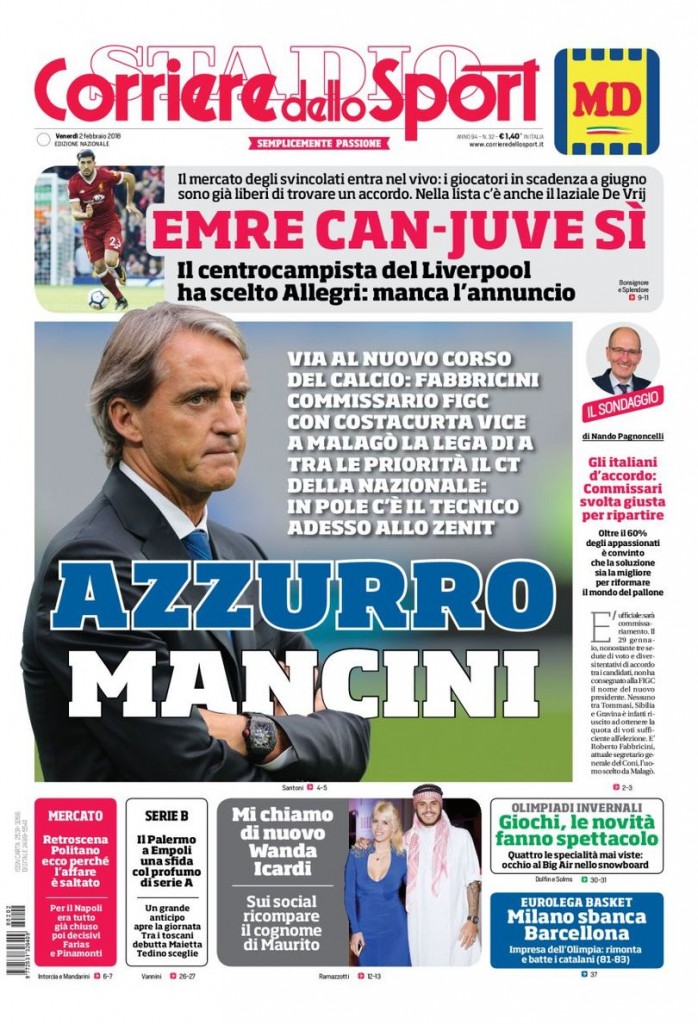 Corriere dello Sport 2 febbraio 2018