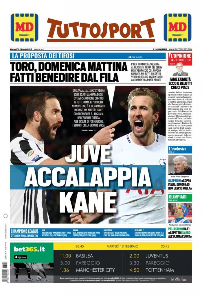 TuttoSport 13 febbario 2018
