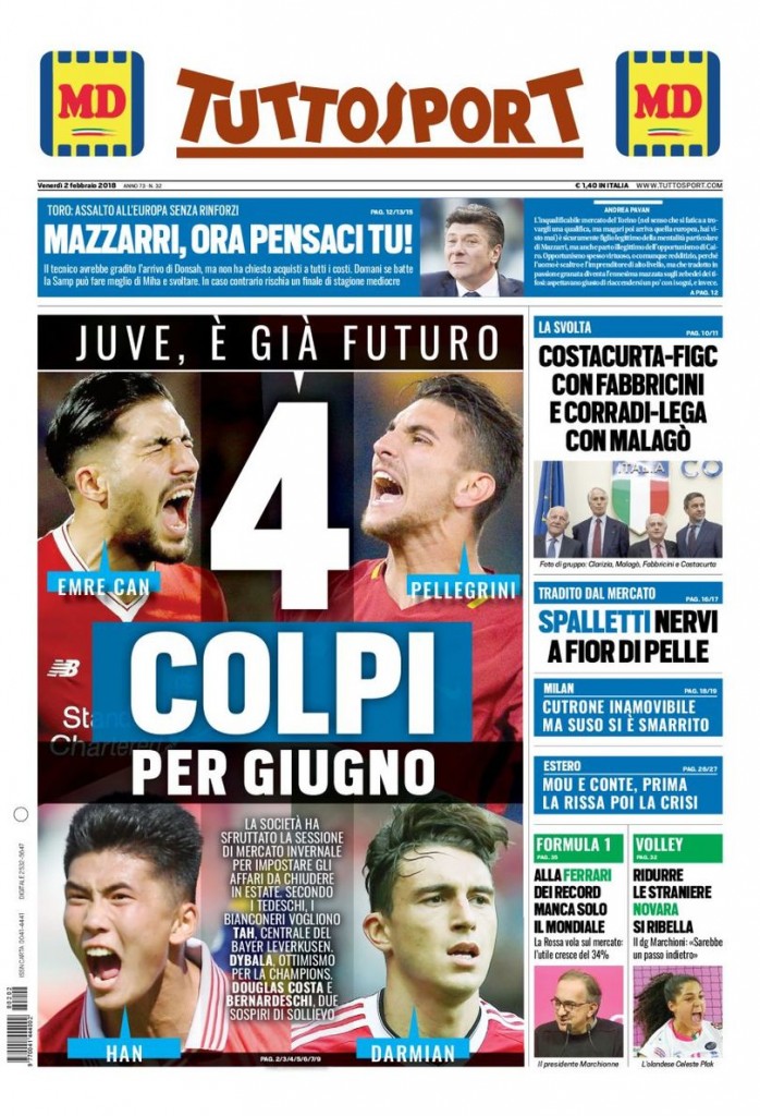 TuttoSport 2 febbraio 2018