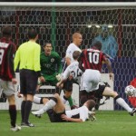 MILAN, ITALY - MAY 02: Clarence Seedorf of AC Milan (10) scores their second goal during the UEFA Champions League semi final, second leg match between AC Milan and Manchester United at the San Siro stadium on May 2, 2007 in Milan, Italy. (Photo by Mike Hewitt/Getty Images)