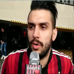 Un tifoso rossonero all'esterno di San Siro, dopo Milan-Fiorentina, @PianetaMilan