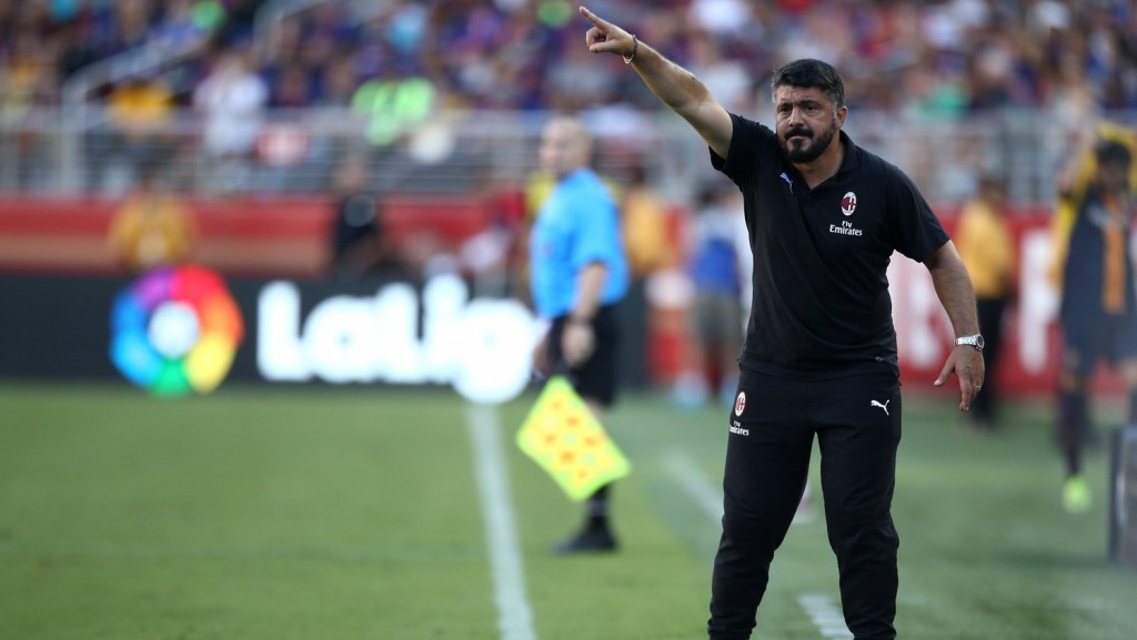 Gennaro Gattuso durante Milan-Barcellona (credits: acmilan.com)