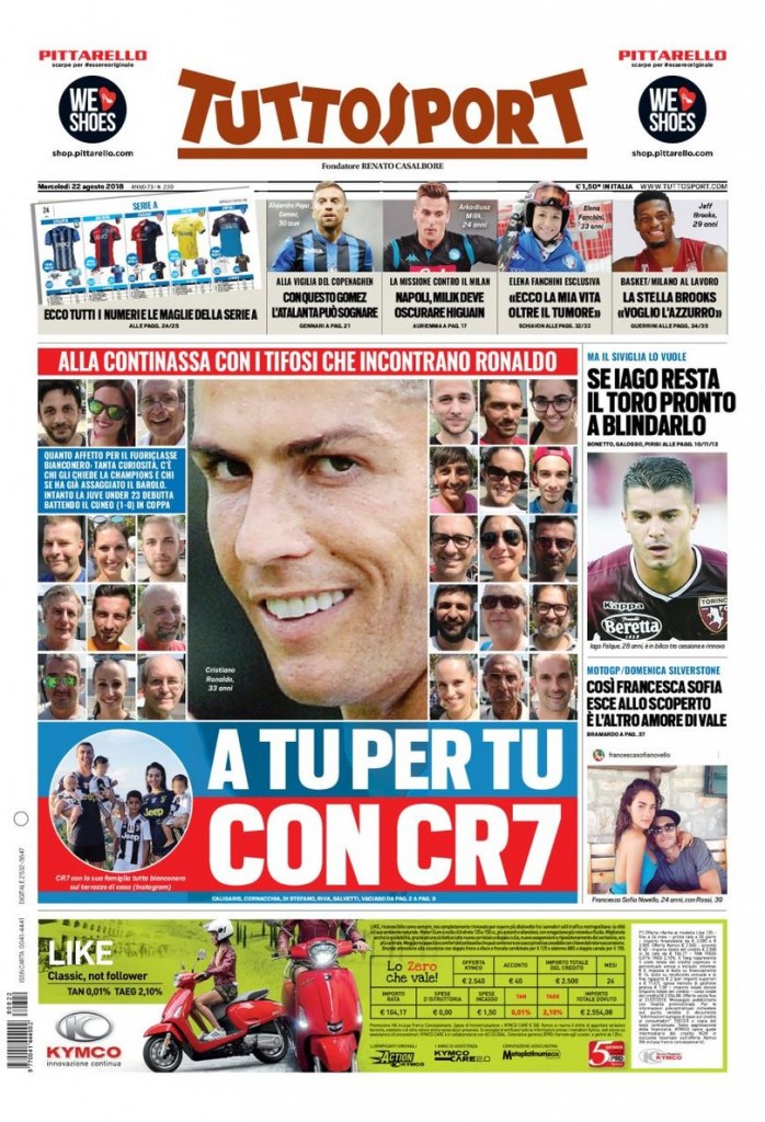 tuttosport 22 agosto