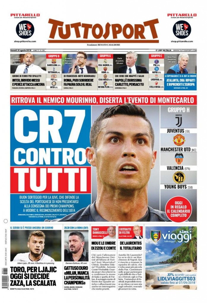 tuttosport 31 agosto