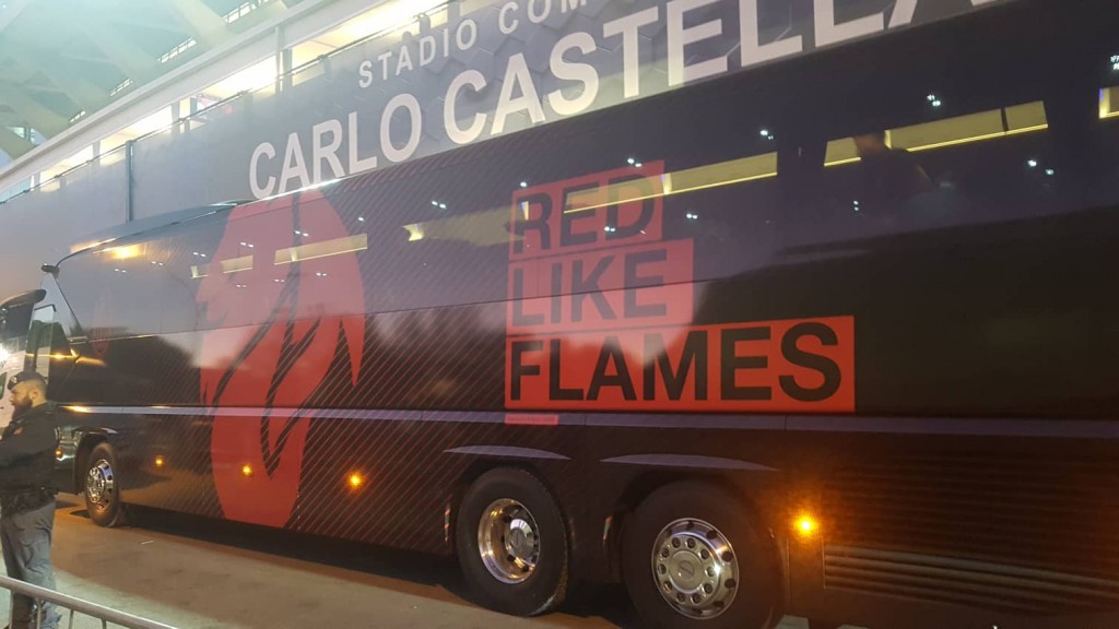 Il pullman del Milan