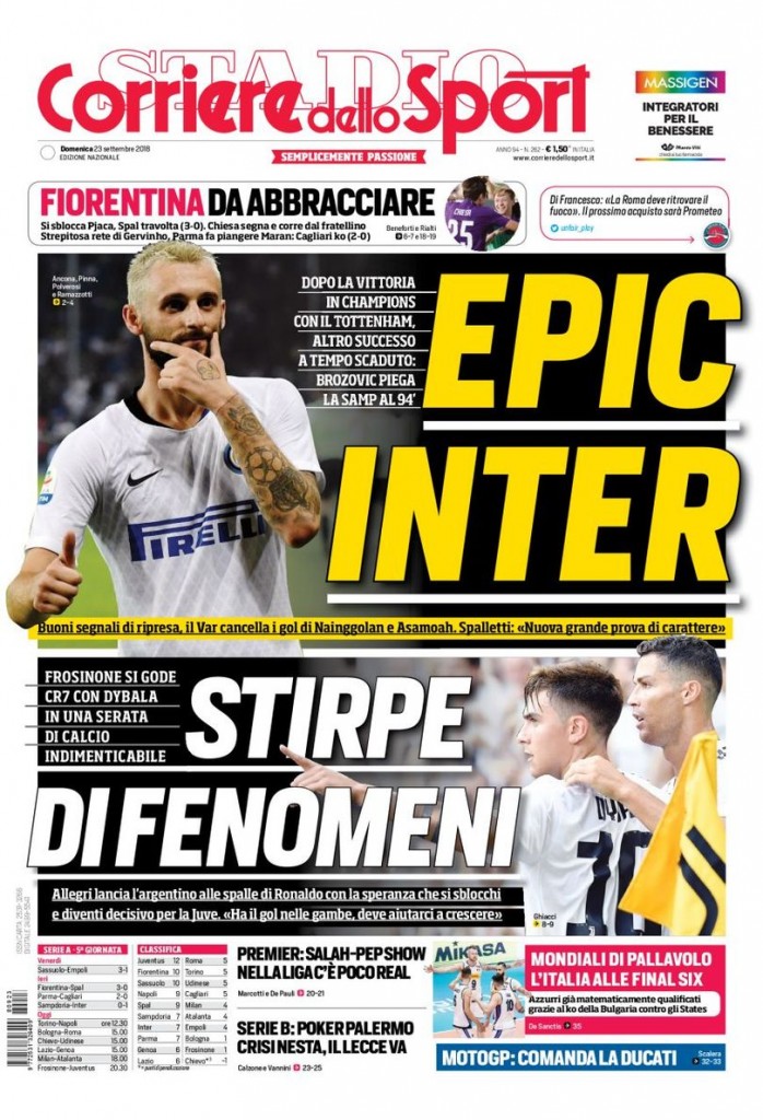Corriere dello Sport 23 settembre 2018