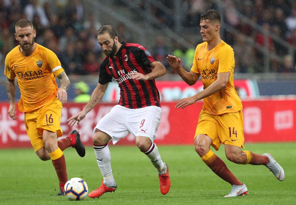 Higuain e Schick, attaccanti di Milan e Roma