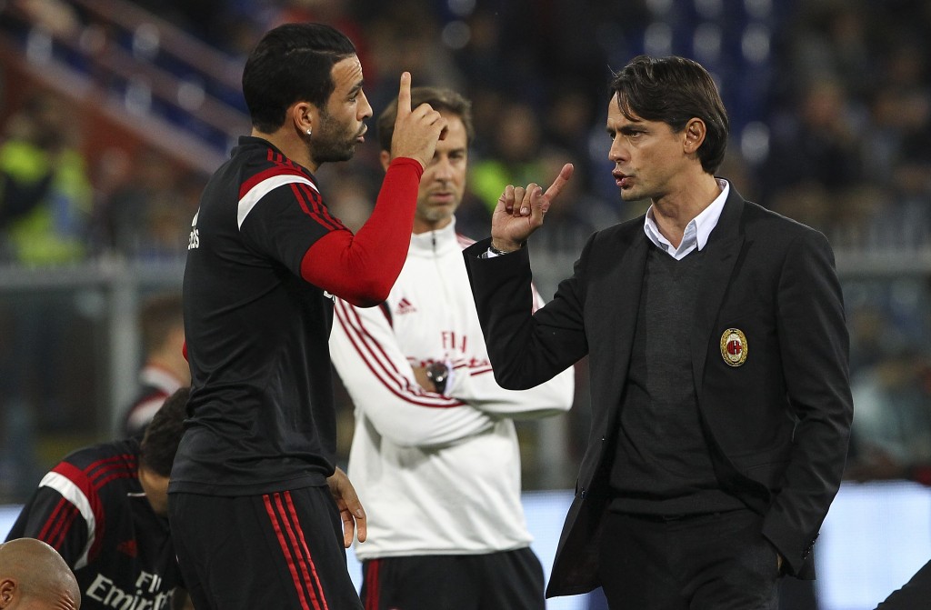 Filippo Inzaghi con Adil Rami (GettyImages)