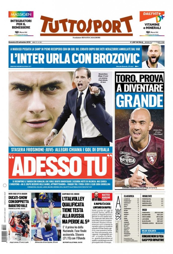 Tuttosport 23 settembre 2018