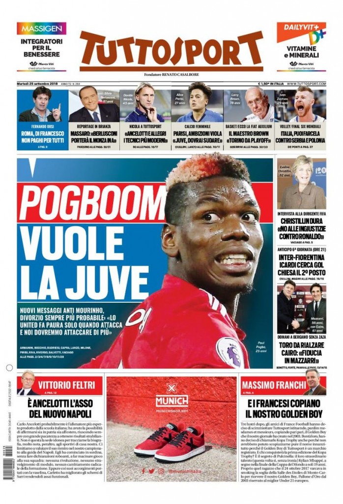Tuttosport 25 settembre 2018