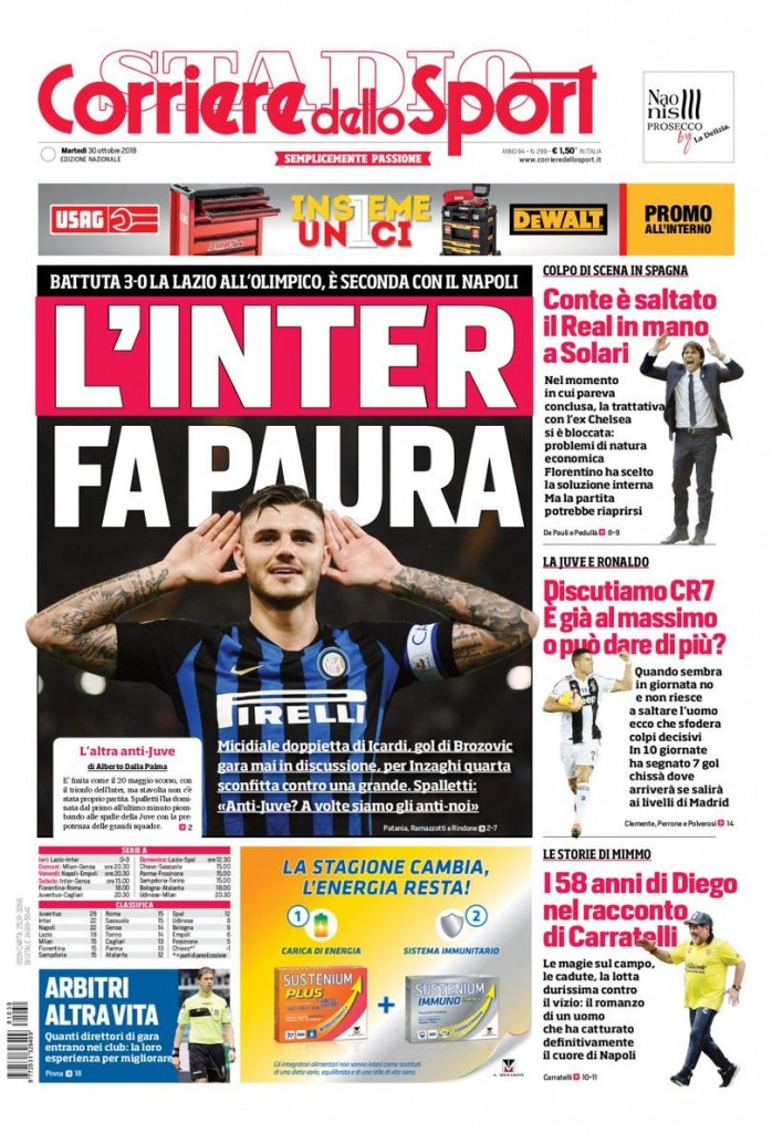 Corriere dello Sport 30 ottobre 2018