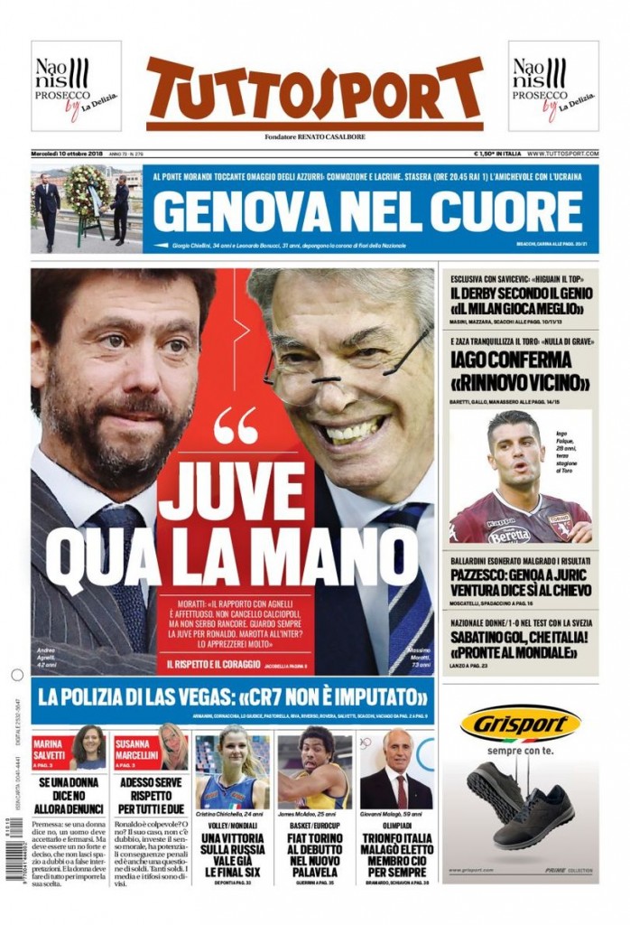 tuttosport 10 ottobre 2018