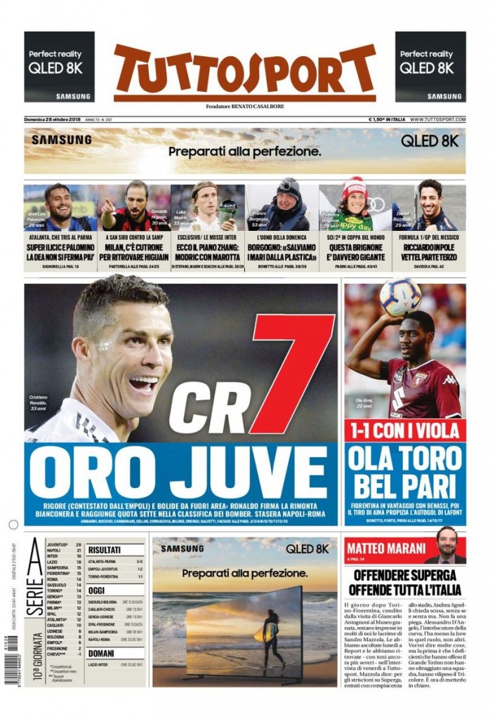 Tuttosport 28 ottobre 2018