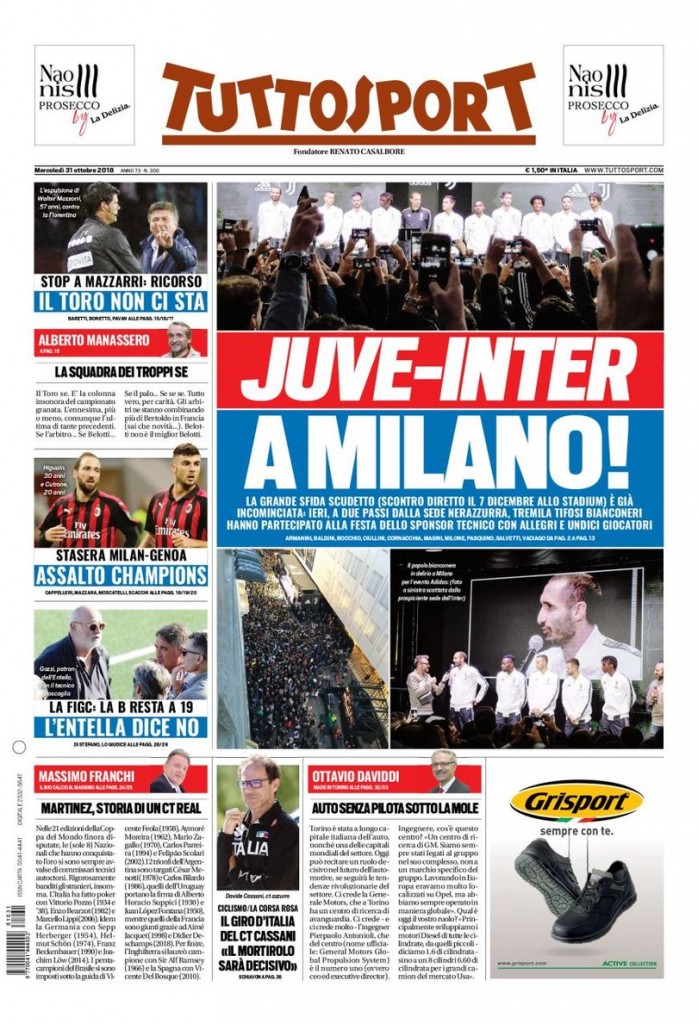 Tuttosport 31 ottobre 2018