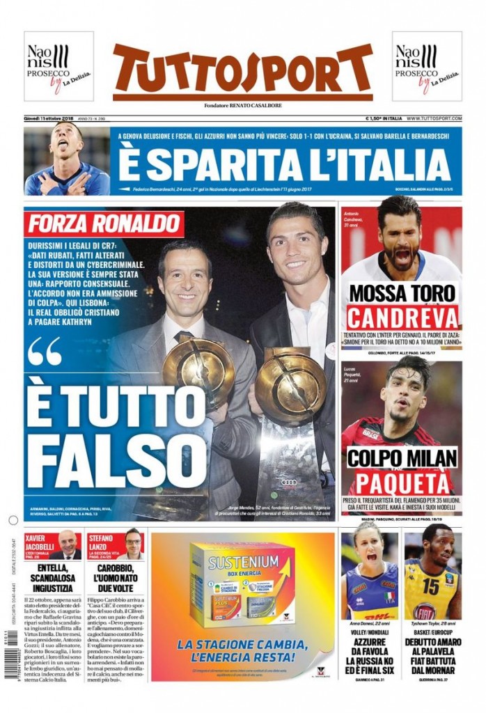 tuttosport 11 ottobre 2018