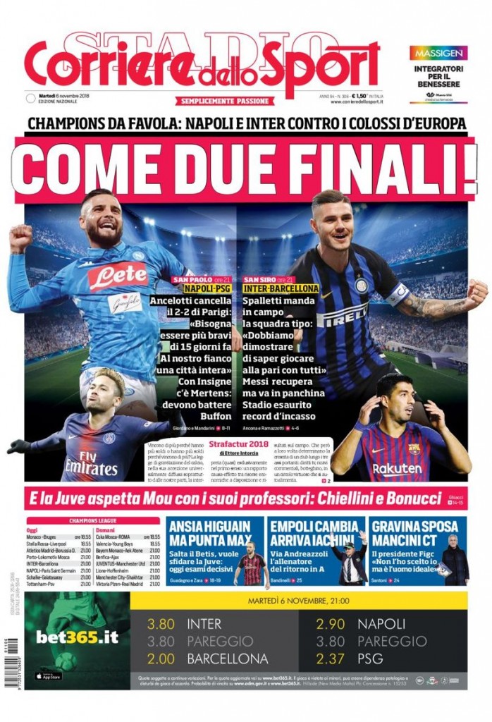 Corriere dello dport 6 novembre
