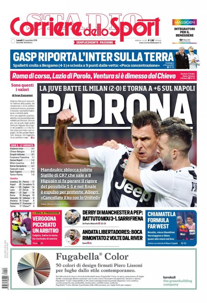 corriere dello sport 12 novembre