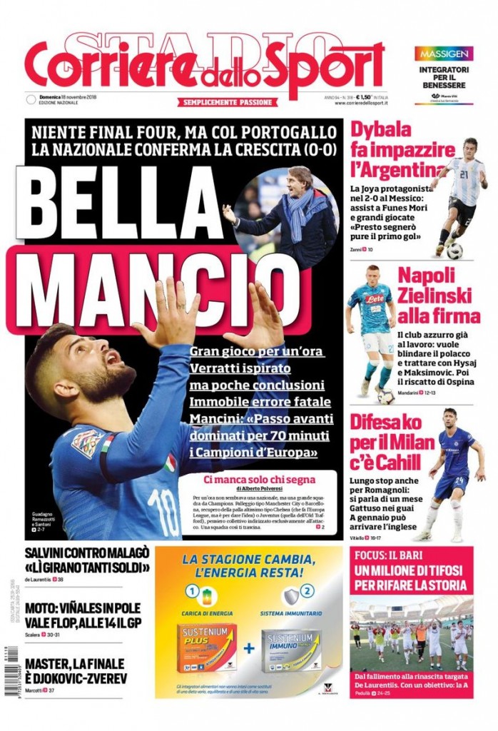 corriere dello sport 18 novembre