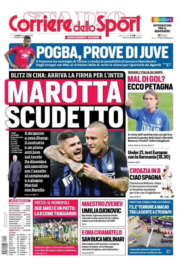 corriere dello sport 19 novembre