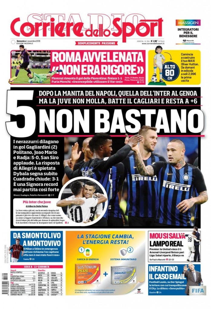 Corriere dello Sport 4 novrembre 2018