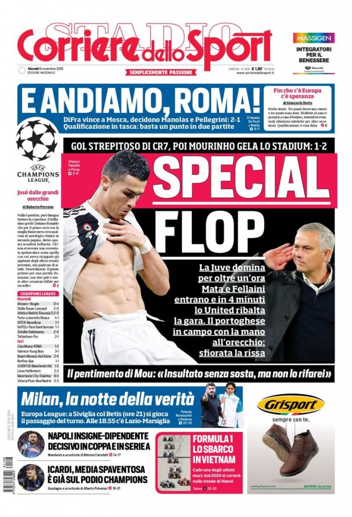 Corriere dello sport 8 novembre 2018