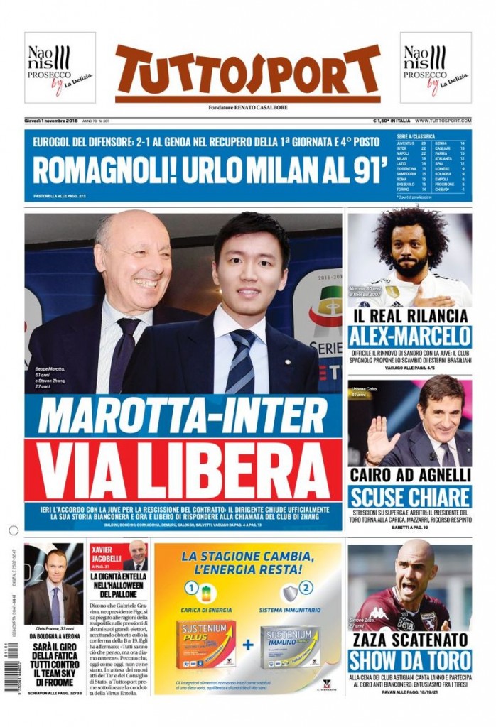 Tuttosport 1 novembre 2018