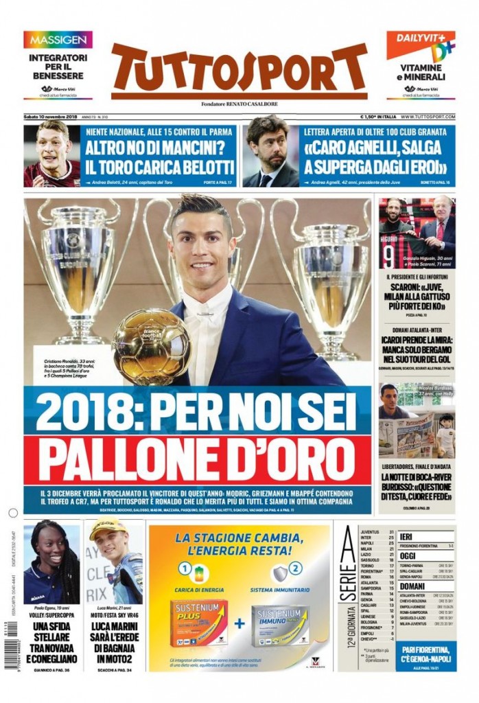 Tuttosport 10 novembre 2018