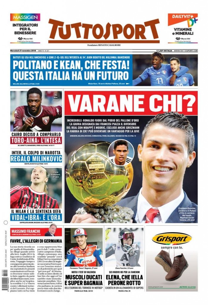 Tuttosport 21 novembre 2018