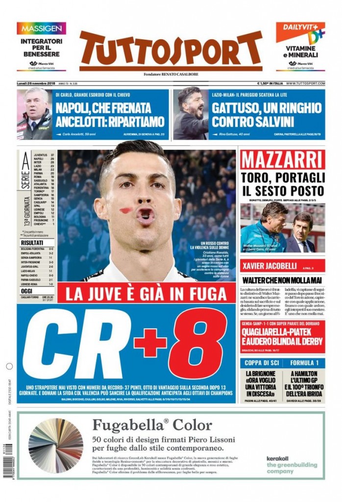 Tuttosport 26 novembre 2018