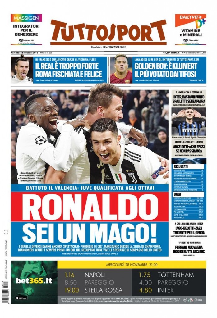 Tuttosport 28 novembre 2018