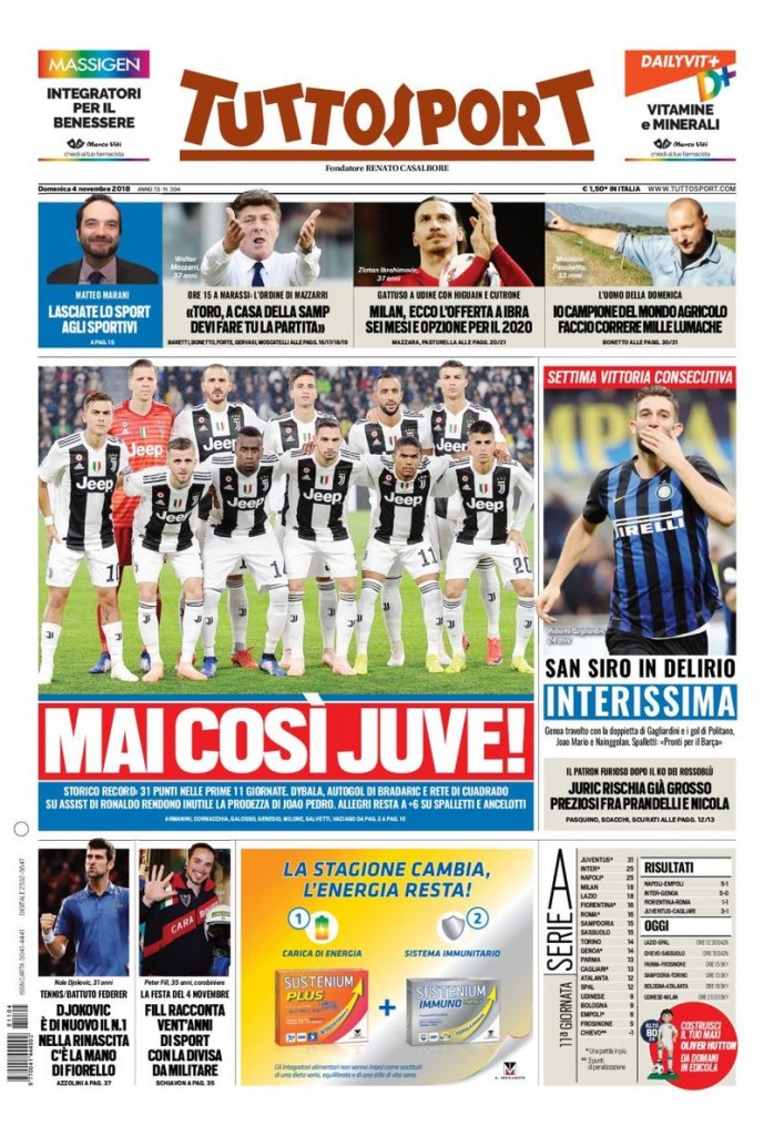 Tuttosport 4 novrembre 2018