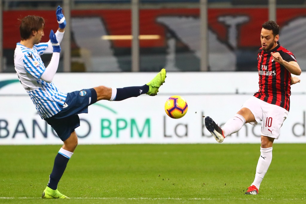 Hakan Calhanoglu in Milan-SPAL, Getty Images