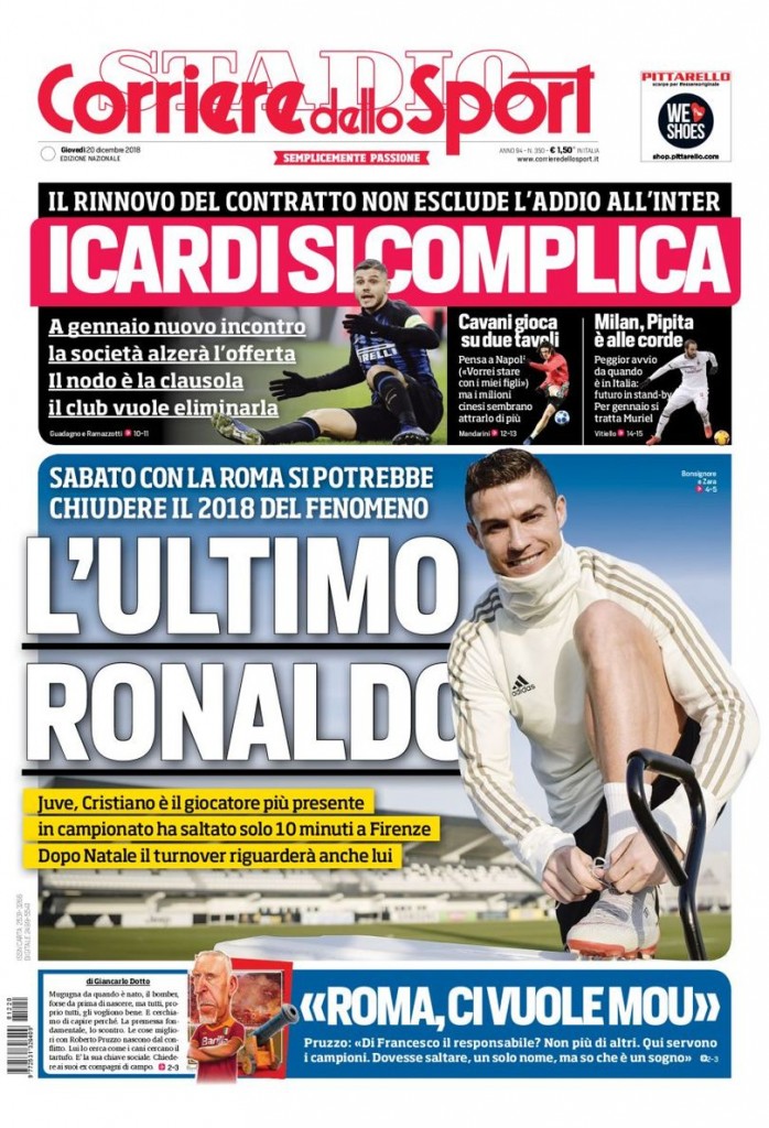 corriere dello sport 20 dicembre 2018