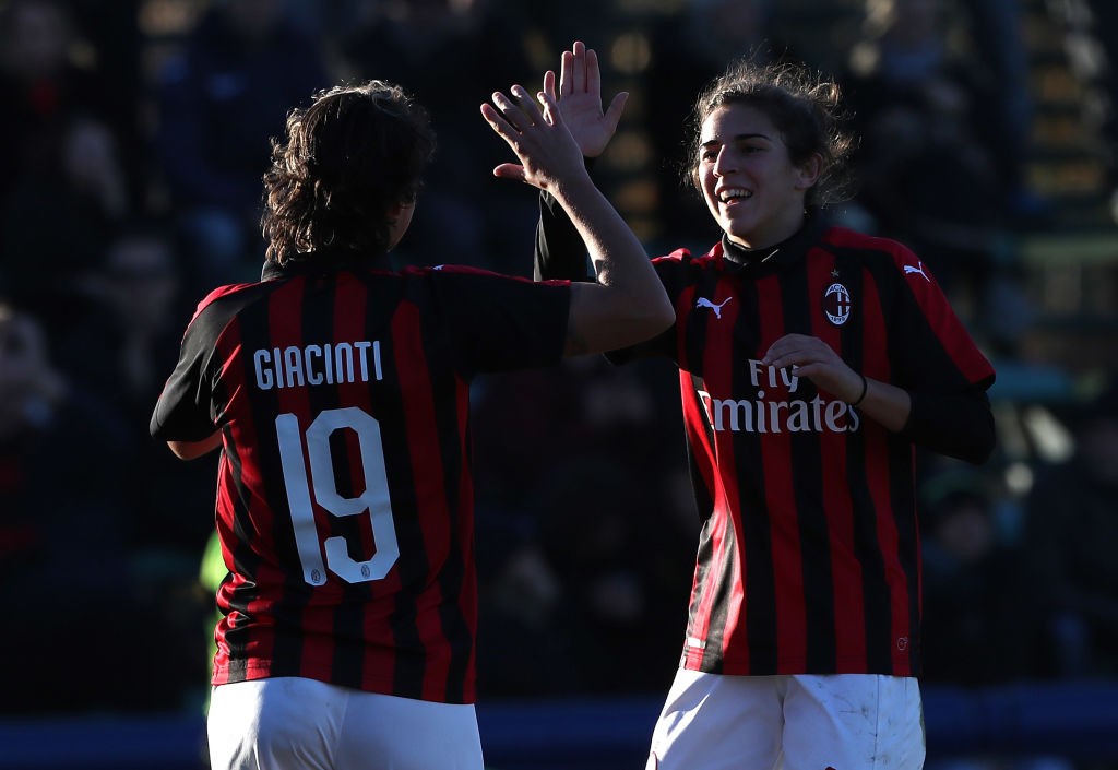 Valentina Giacinti e Valentina Bergamaschi, giocatori del Milan femminile