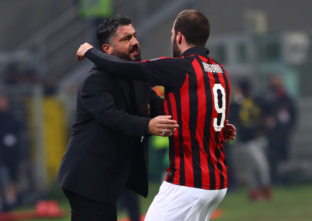 Gennaro Gattuso festeggia Gonzalo Higuain, Getty Images