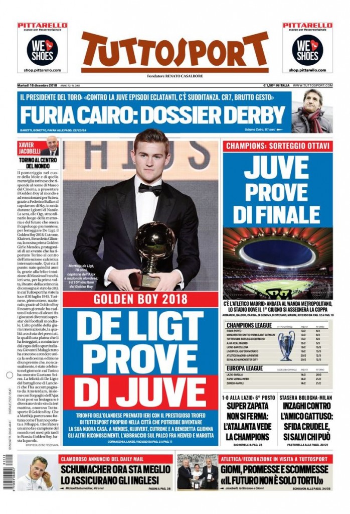 Tuttosport 18 dicembre 2018