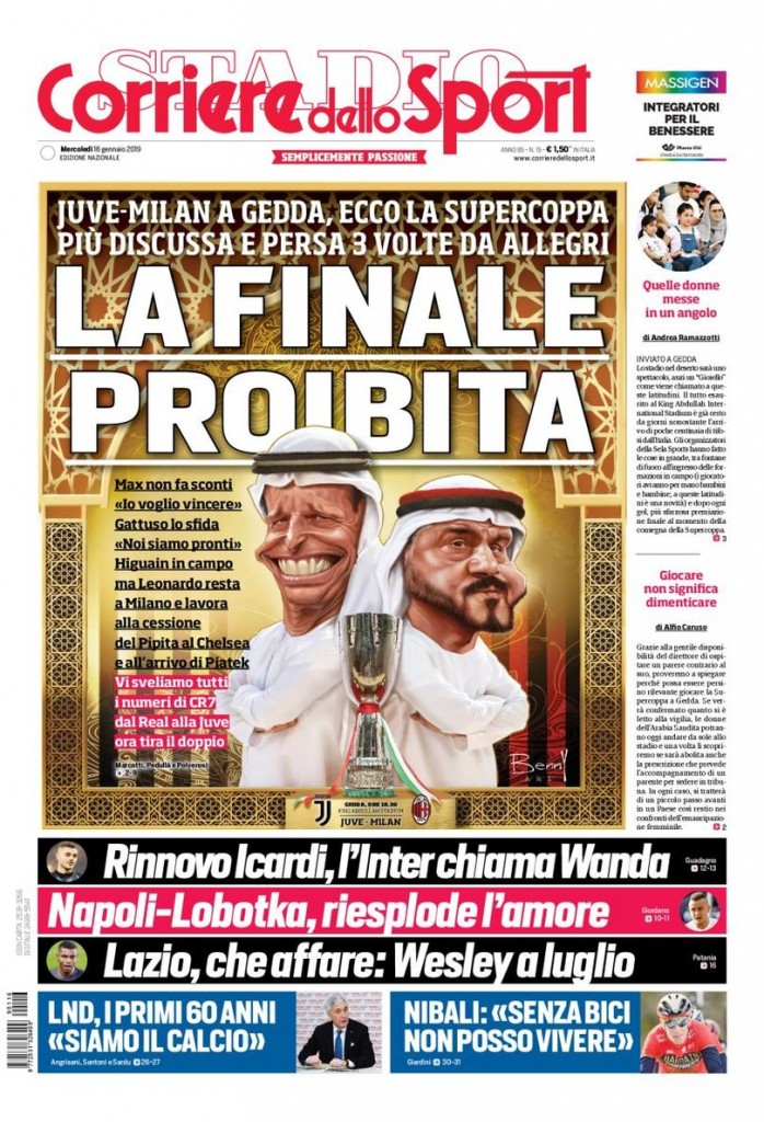 corriere dello sport 16 gennaio 2019