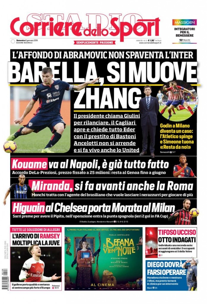 Corriere dello sport 6 gennaio 2019