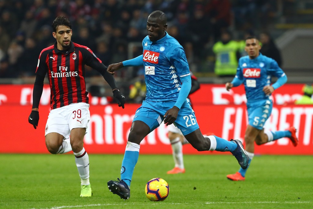 Kalidou Koulibaly e Lucas Paqueta, Milan-Napoli, Getty Images